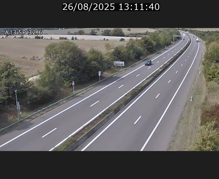 Webcam info trafic A13 à hauteur de Mondorf-les-bains. Vue orientée vers Altwies