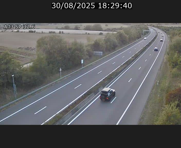 Webcam info trafic A13 à hauteur de Mondorf-les-bains. Vue orientée vers Altwies