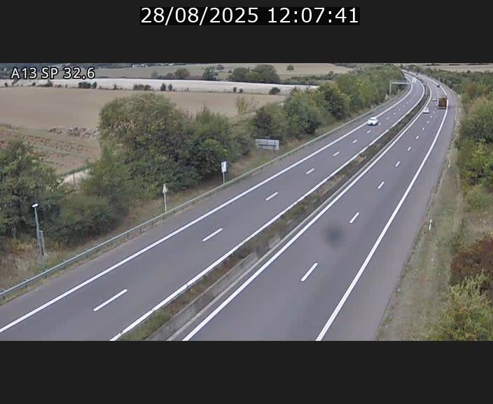 Webcam info trafic A13 à hauteur de Mondorf-les-bains. Vue orientée vers Altwies