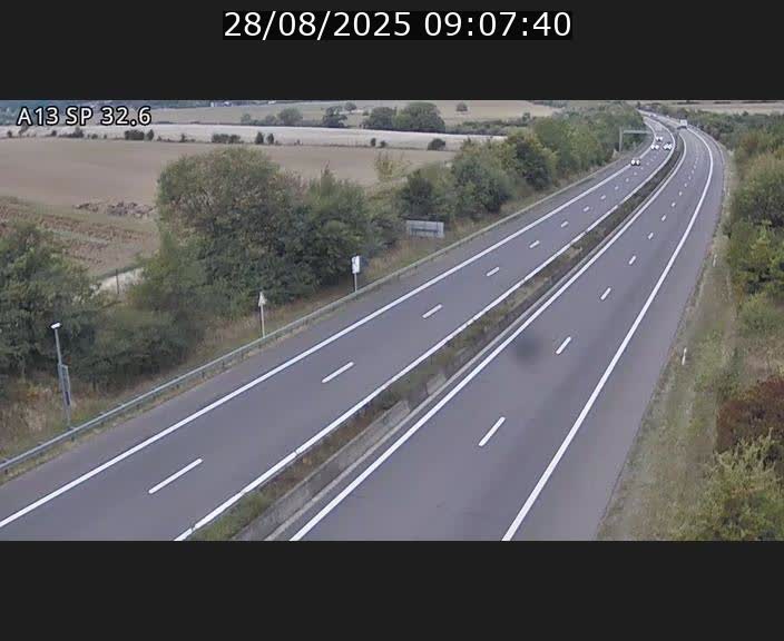 Webcam info trafic A13 à hauteur de Mondorf-les-bains. Vue orientée vers Altwies