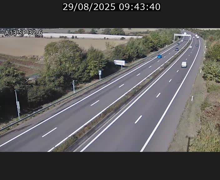 Webcam info trafic A13 à hauteur de Mondorf-les-bains. Vue orientée vers Altwies