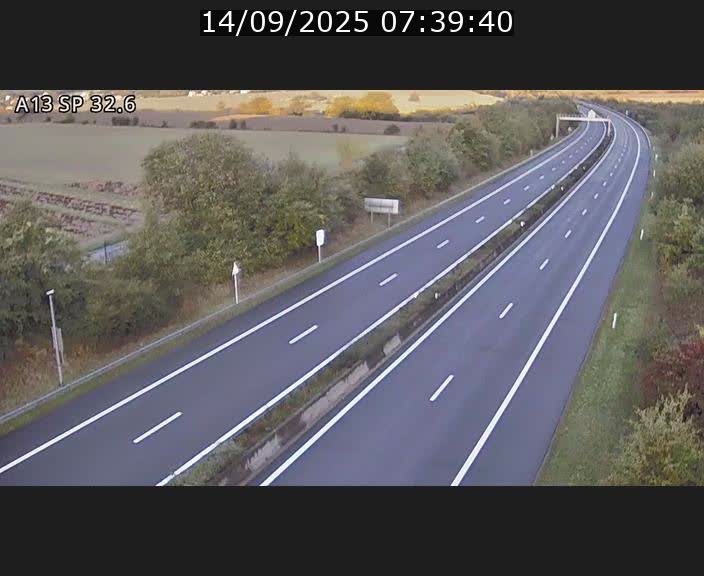 Webcam info trafic A13 à hauteur de Mondorf-les-bains. Vue orientée vers Altwies