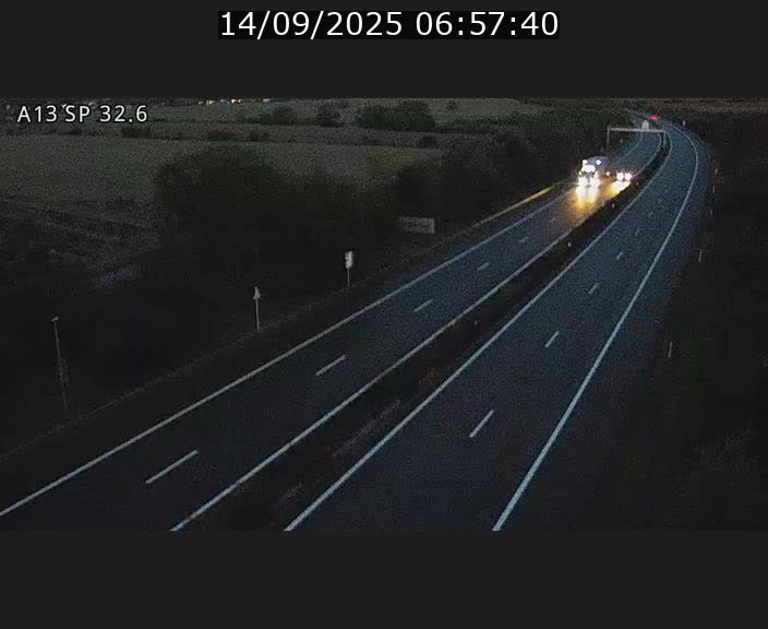 Webcam info trafic A13 à hauteur de Mondorf-les-bains. Vue orientée vers Altwies