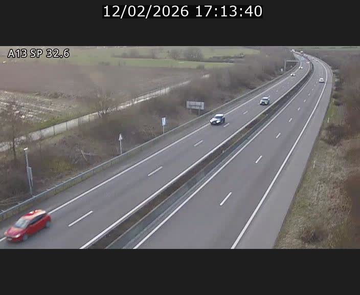 Webcam info trafic A13 à hauteur de Mondorf-les-bains. Vue orientée vers Altwies