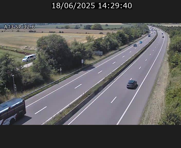 <h2>Webcam info trafic A13 à hauteur de Mondorf-les-bains. Vue orientée vers Altwies</h2>