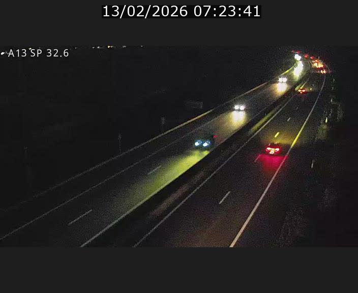 Webcam info trafic A13 à hauteur de Mondorf-les-bains. Vue orientée vers Altwies