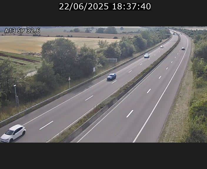 <h2>Webcam info trafic A13 à hauteur de Mondorf-les-bains. Vue orientée vers Altwies</h2>