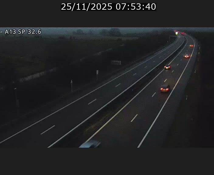 Webcam info trafic A13 à hauteur de Mondorf-les-bains. Vue orientée vers Altwies