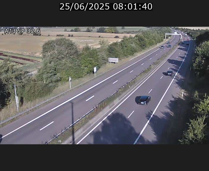<h2>Webcam info trafic A13 à hauteur de Mondorf-les-bains. Vue orientée vers Altwies</h2>