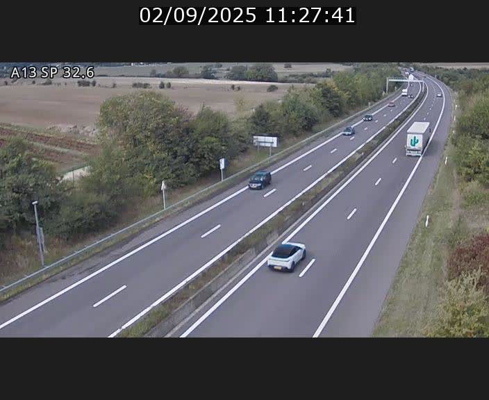 <h2>Webcam info trafic A13 à hauteur de Mondorf-les-bains. Vue orientée vers Altwies</h2>