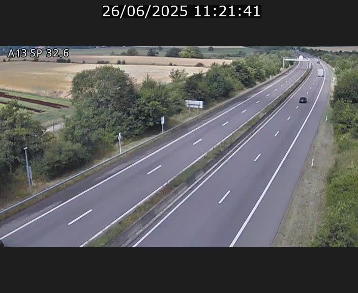 <h2>Webcam info trafic A13 à hauteur de Mondorf-les-bains. Vue orientée vers Altwies</h2>