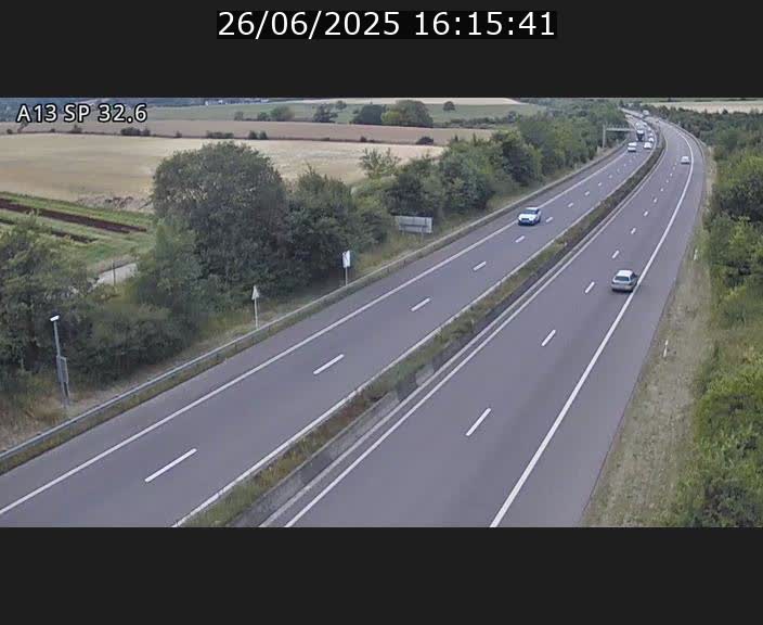 <h2>Webcam info trafic A13 à hauteur de Mondorf-les-bains. Vue orientée vers Altwies</h2>