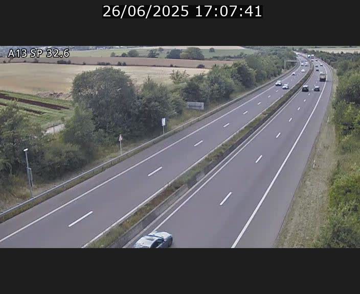 <h2>Webcam info trafic A13 à hauteur de Mondorf-les-bains. Vue orientée vers Altwies</h2>