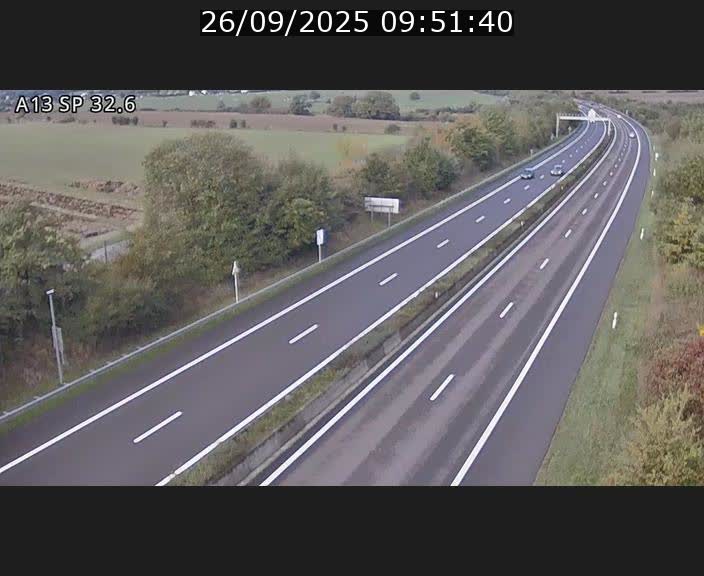 <h2>Webcam info trafic A13 à hauteur de Mondorf-les-bains. Vue orientée vers Altwies</h2>