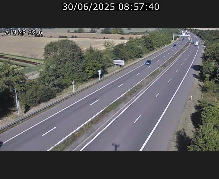 <h2>Webcam info trafic A13 à hauteur de Mondorf-les-bains. Vue orientée vers Altwies</h2>