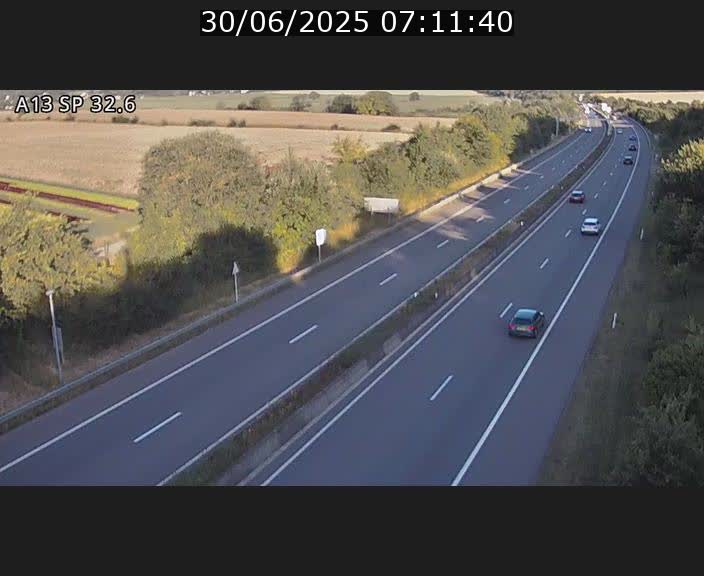 <h2>Webcam info trafic A13 à hauteur de Mondorf-les-bains. Vue orientée vers Altwies</h2>