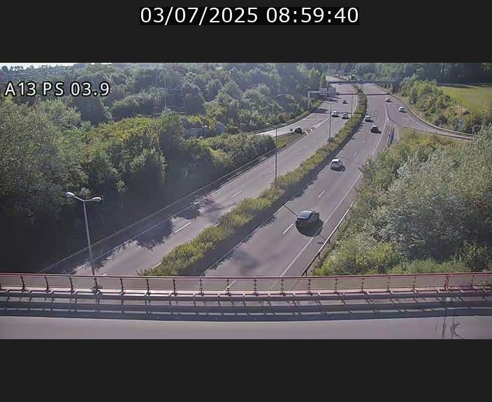 Traffic live webcam Luxembourg Differdange - A13 direction Esch-sur-Alzette - BK 3.9