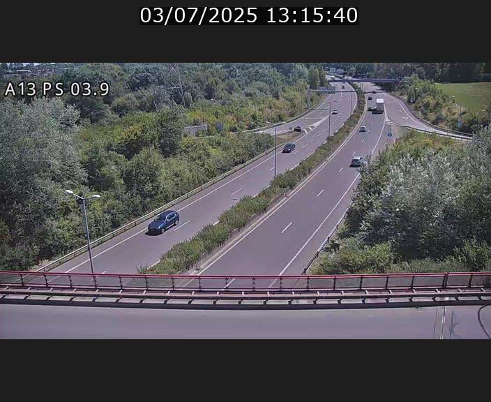 Traffic live webcam Luxembourg Differdange - A13 direction Esch-sur-Alzette - BK 3.9