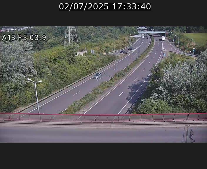 Traffic live webcam Luxembourg Differdange - A13 direction Esch-sur-Alzette - BK 3.9