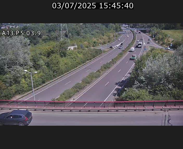 Traffic live webcam Luxembourg Ehlerange - A13 direction Esch-sur-Alzette - BK 6.8