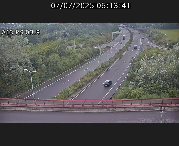 Traffic live webcam Luxembourg Ehlerange - A13 direction Esch-sur-Alzette - BK 6.8