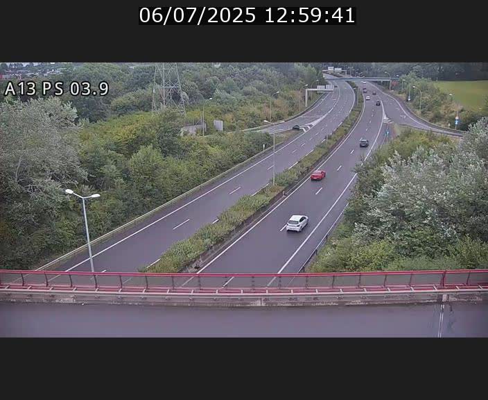 Traffic live webcam Luxembourg Ehlerange - A13 direction Esch-sur-Alzette - BK 6.8
