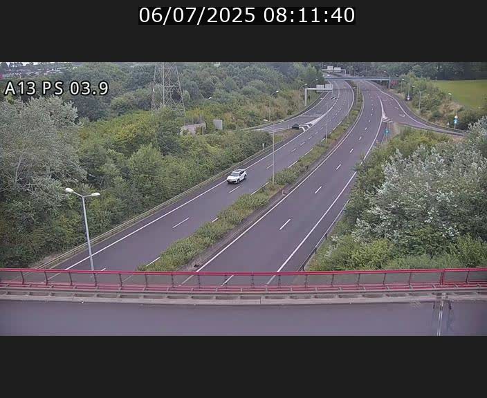 Traffic live webcam Luxembourg Ehlerange - A13 direction Esch-sur-Alzette - BK 6.8