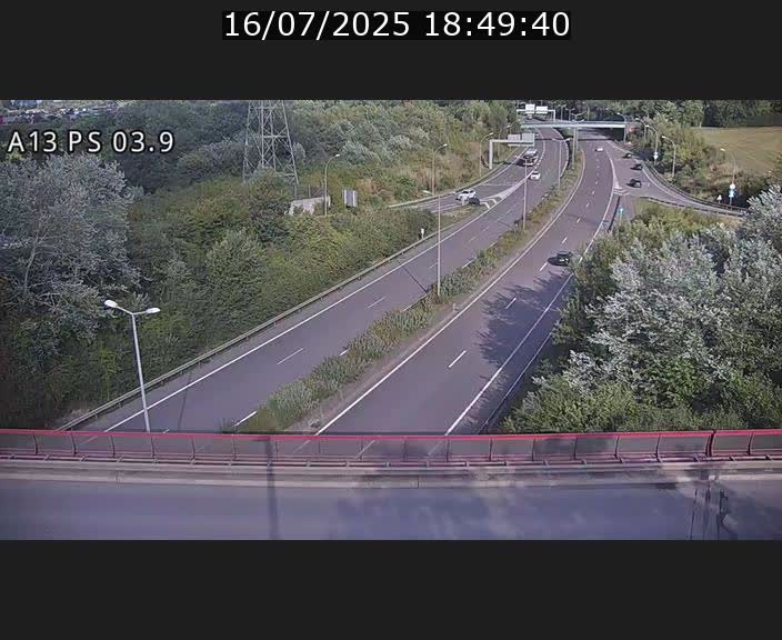 Traffic live webcam Luxembourg Ehlerange - A13 direction Esch-sur-Alzette - BK 6.8