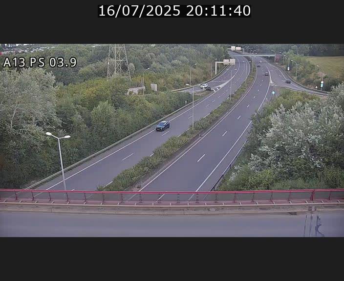 Traffic live webcam Luxembourg Ehlerange - A13 direction Esch-sur-Alzette - BK 6.8