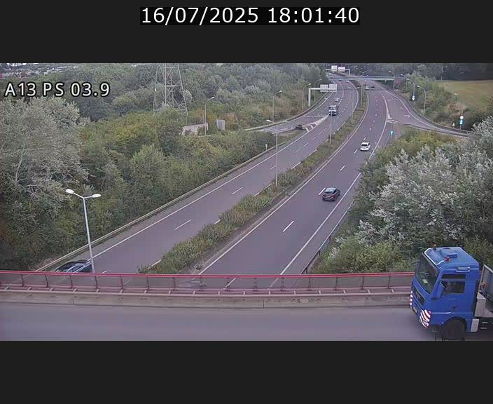 Traffic live webcam Luxembourg Ehlerange - A13 direction Esch-sur-Alzette - BK 6.8