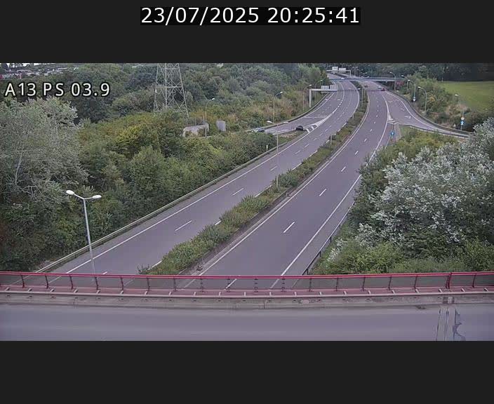 Traffic live webcam Luxembourg Differdange - A13 direction Esch-sur-Alzette - BK 3.9