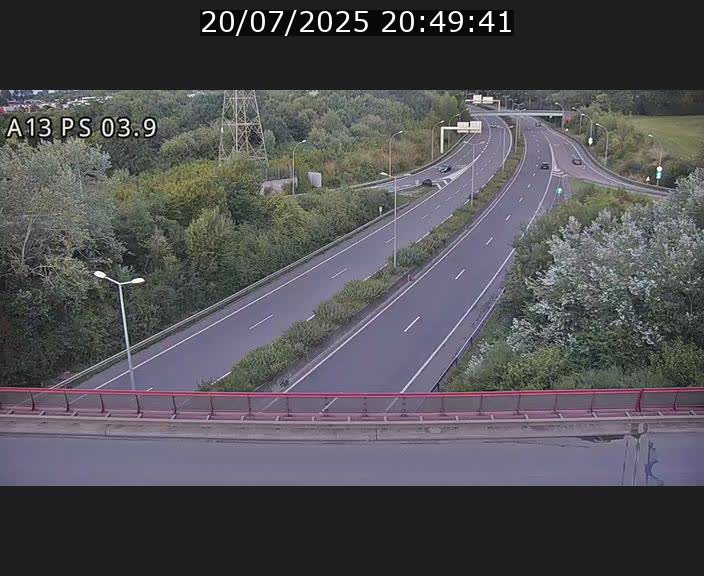 Traffic live webcam Luxembourg Ehlerange - A13 direction Esch-sur-Alzette - BK 6.8