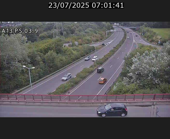 Traffic live webcam Luxembourg Ehlerange - A13 direction Esch-sur-Alzette - BK 6.8