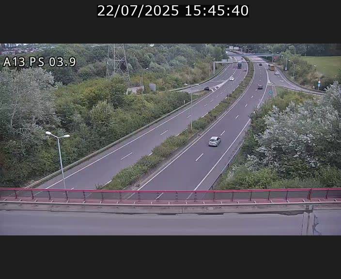 Traffic live webcam Luxembourg Ehlerange - A13 direction Esch-sur-Alzette - BK 6.8