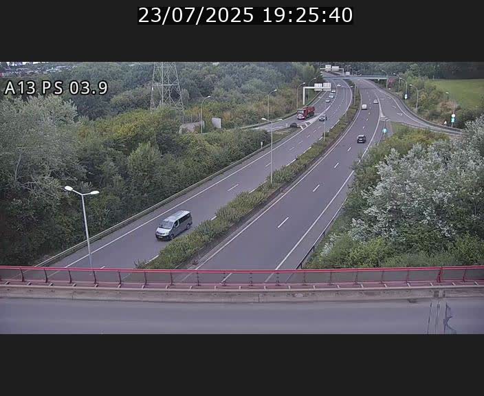Traffic live webcam Luxembourg Ehlerange - A13 direction Esch-sur-Alzette - BK 6.8
