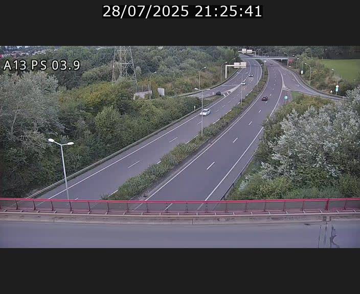 Traffic live webcam Luxembourg Ehlerange - A13 direction Esch-sur-Alzette - BK 6.8