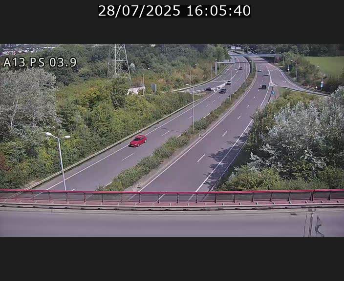 Traffic live webcam Luxembourg Ehlerange - A13 direction Esch-sur-Alzette - BK 6.8