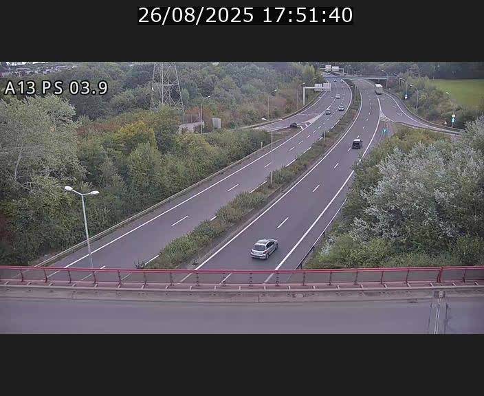 Traffic live webcam Luxembourg Differdange - A13 direction Esch-sur-Alzette - BK 3.9