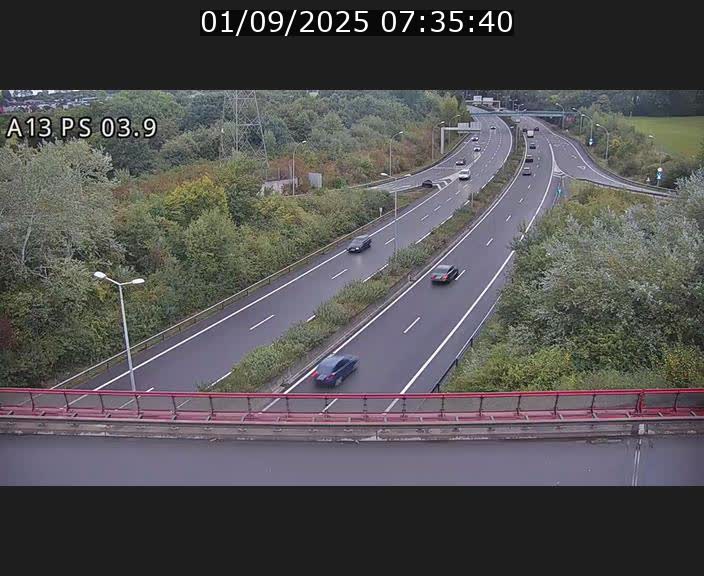 Traffic live webcam Luxembourg Differdange - A13 direction Esch-sur-Alzette - BK 3.9