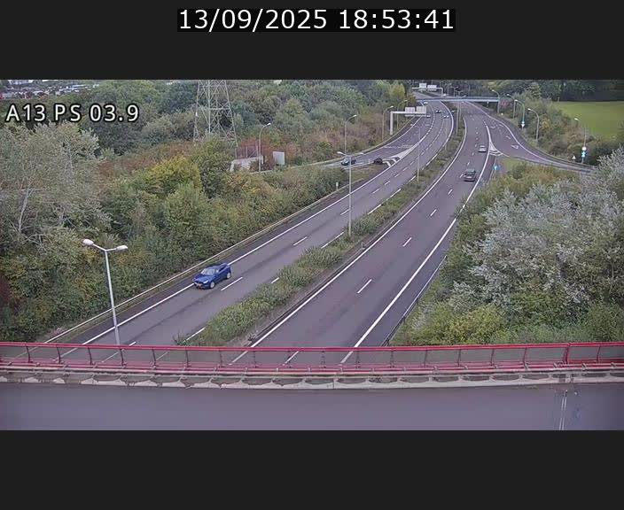 Traffic live webcam Luxembourg Differdange - A13 direction Esch-sur-Alzette - BK 3.9