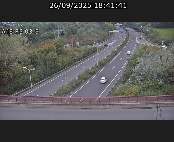 Traffic live webcam Luxembourg Ehlerange - A13 direction Esch-sur-Alzette - BK 6.8