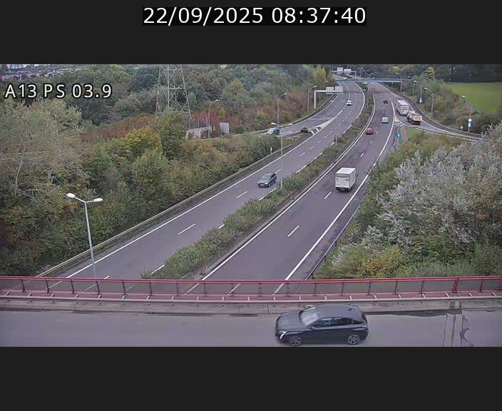 Traffic live webcam Luxembourg Differdange - A13 direction Esch-sur-Alzette - BK 3.9