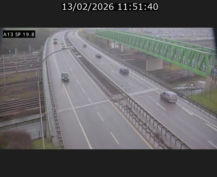 Traffic live webcam Luxembourg Croix de Bettembourg - A13 direction Esch-sur-Alzette - BK 19.8