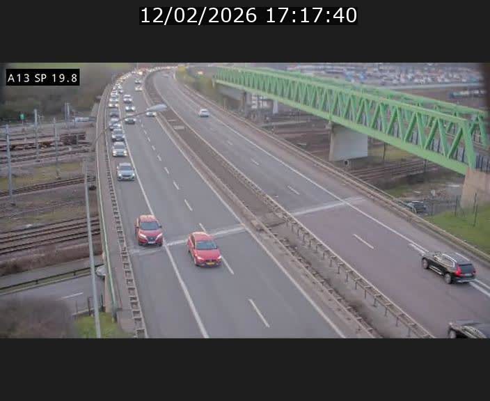 Traffic live webcam Luxembourg Croix de Bettembourg - A13 direction Esch-sur-Alzette - BK 19.8