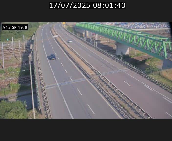Traffic live webcam Luxembourg Croix de Bettembourg - A13 direction Esch-sur-Alzette - BK 19.8