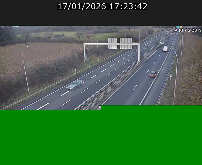Traffic live webcam Luxembourg Croix de Bettembourg, rond-point d'Hellange - A13 direction Allemagne - BK 20.9