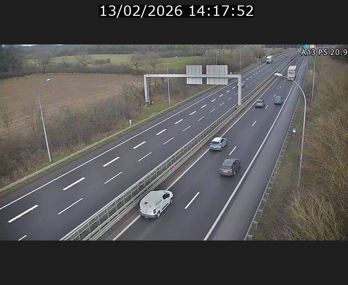 <h2>Traffic live webcam Luxembourg Croix de Bettembourg, rond-point d'Hellange - A13 direction Allemagne - BK 20.9</h2>