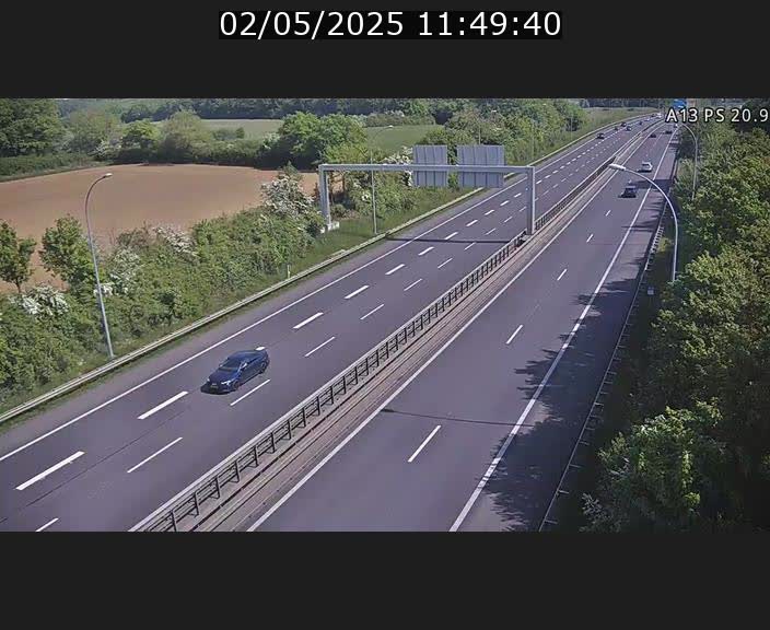Traffic live webcam Luxembourg Croix de Bettembourg, rond-point d'Hellange - A13 direction Allemagne - BK 20.9