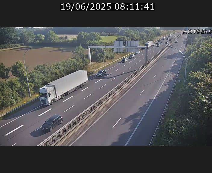 <h2>Traffic live webcam Luxembourg Croix de Bettembourg, rond-point d'Hellange - A13 direction Allemagne - BK 20.9</h2>