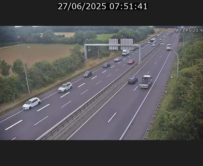 <h2>Traffic live webcam Luxembourg Croix de Bettembourg, rond-point d'Hellange - A13 direction Allemagne - BK 20.9</h2>